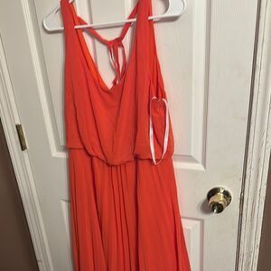 Bisou Bisou Vibrant Orange Sleeveless Dress size 12